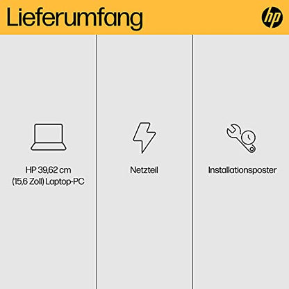 HP Laptop, 15,6 Zoll (39,6 cm) FHD IPS Display, AMD Ryzen 5 7520U, 16 GB RAM, 512 GB SSD, AMD Radeon-Grafik, Windows 11 Home, QWERTZ Tastatur, silber, mit HP Fast Charge