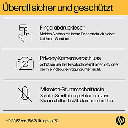 HP Laptop, 15,6 Zoll (39,6 cm) FHD IPS Display, AMD Ryzen 5 7520U, 16 GB RAM, 512 GB SSD, AMD Radeon-Grafik, Windows 11 Home, QWERTZ Tastatur, silber, mit HP Fast Charge