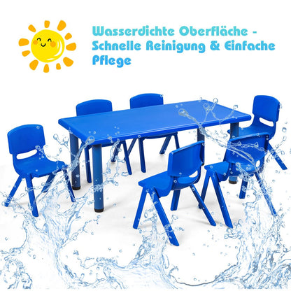 COSTWAY 6er Set Kinderstühle, stapelbare Stühle mit Rückenlehne, bis 80 kg belastbar, für Spielzimmer, Kindergarten, Zuhause oder draußen