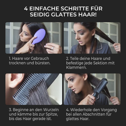 TYMO Glättbürste, Haarglättungsbürste, Glättungskamm mit Verbrühungsschutz, Schneller Keramikerwärmung, 5 Wärmestufen, Automatische Abschaltung, Frizz-Free, 360-Grad, TYMO RING